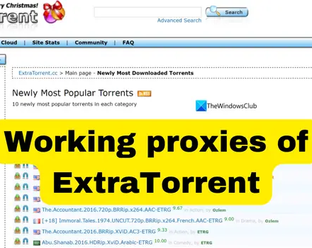 ExtraTorrents Proxy List