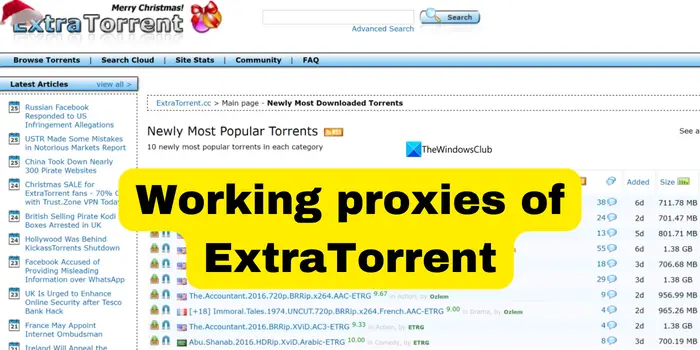 ExtraTorrents Proxy List